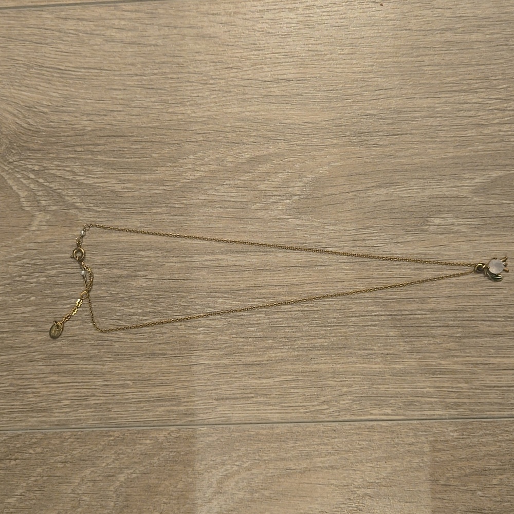 Chic Gold Tone Necklace with Pearl Detail. Brand: Les Nereides, France.